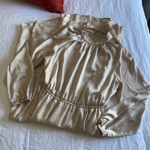 loft cream ivory with tiny polka dots dress